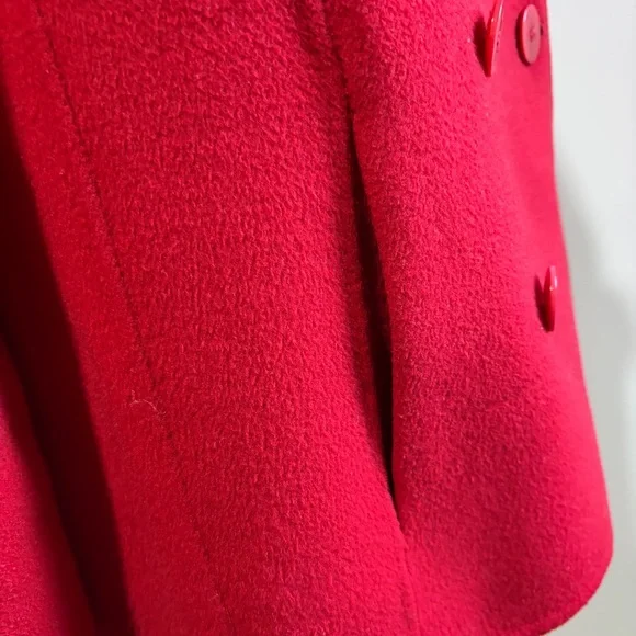 Talbots Red Wool Blend Lightweight Coat Jacket‎ Double Breasted Size 10 - Picture 14 of 14